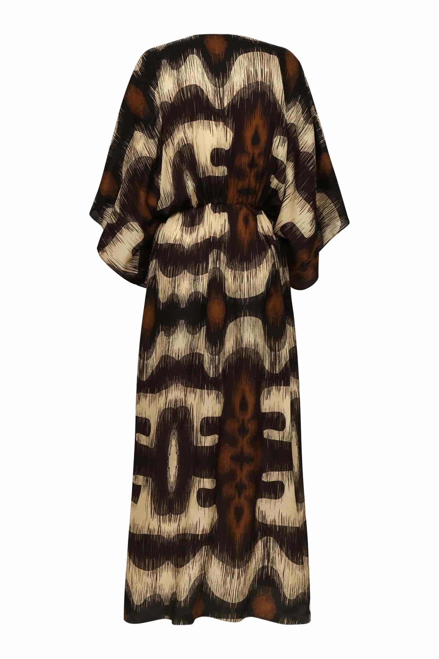 San Cipriano Martellato Silk Tunic / Brown Ikat - miniatura 4