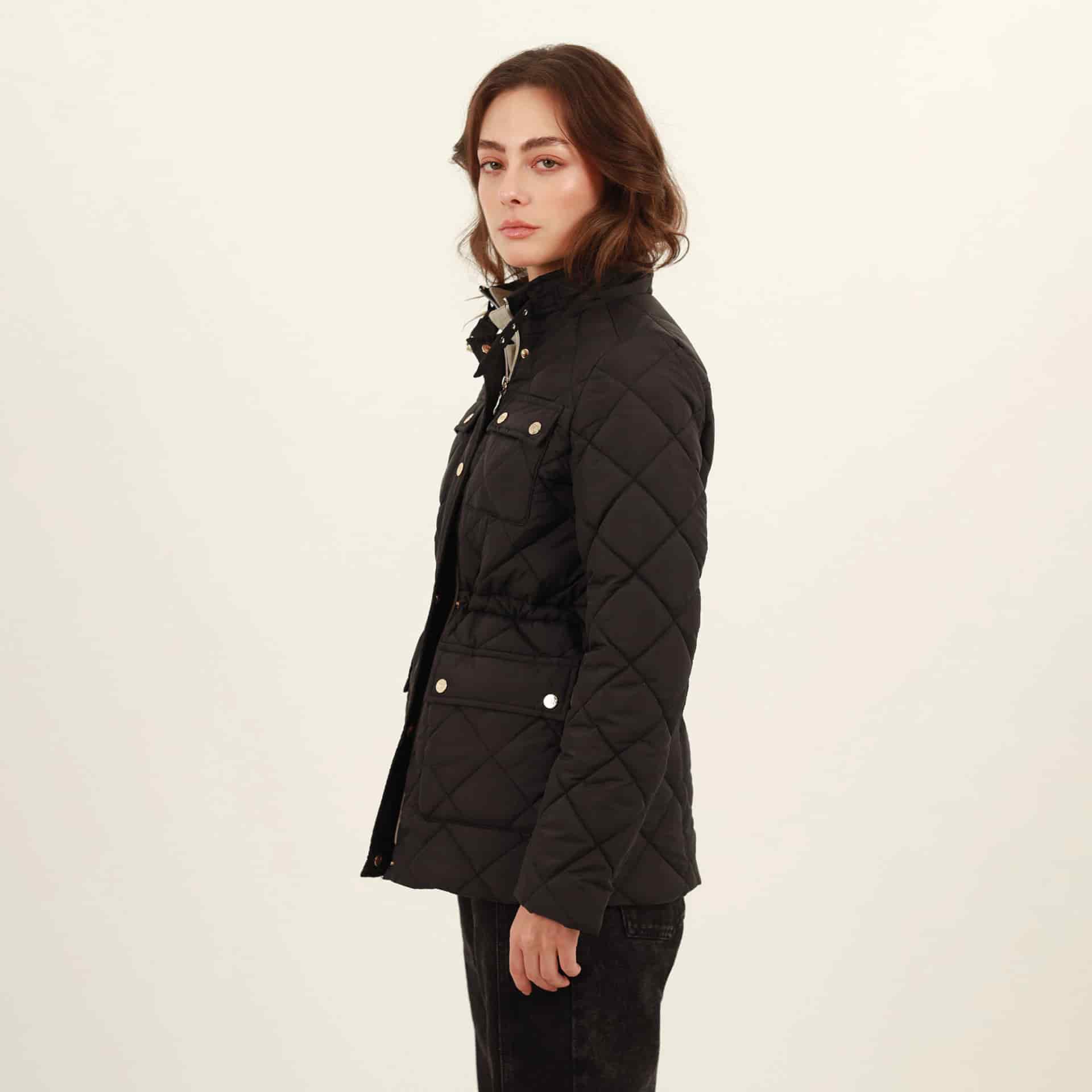 Chaqueta larga acolchada con ajuste en cintura - miniatura 7