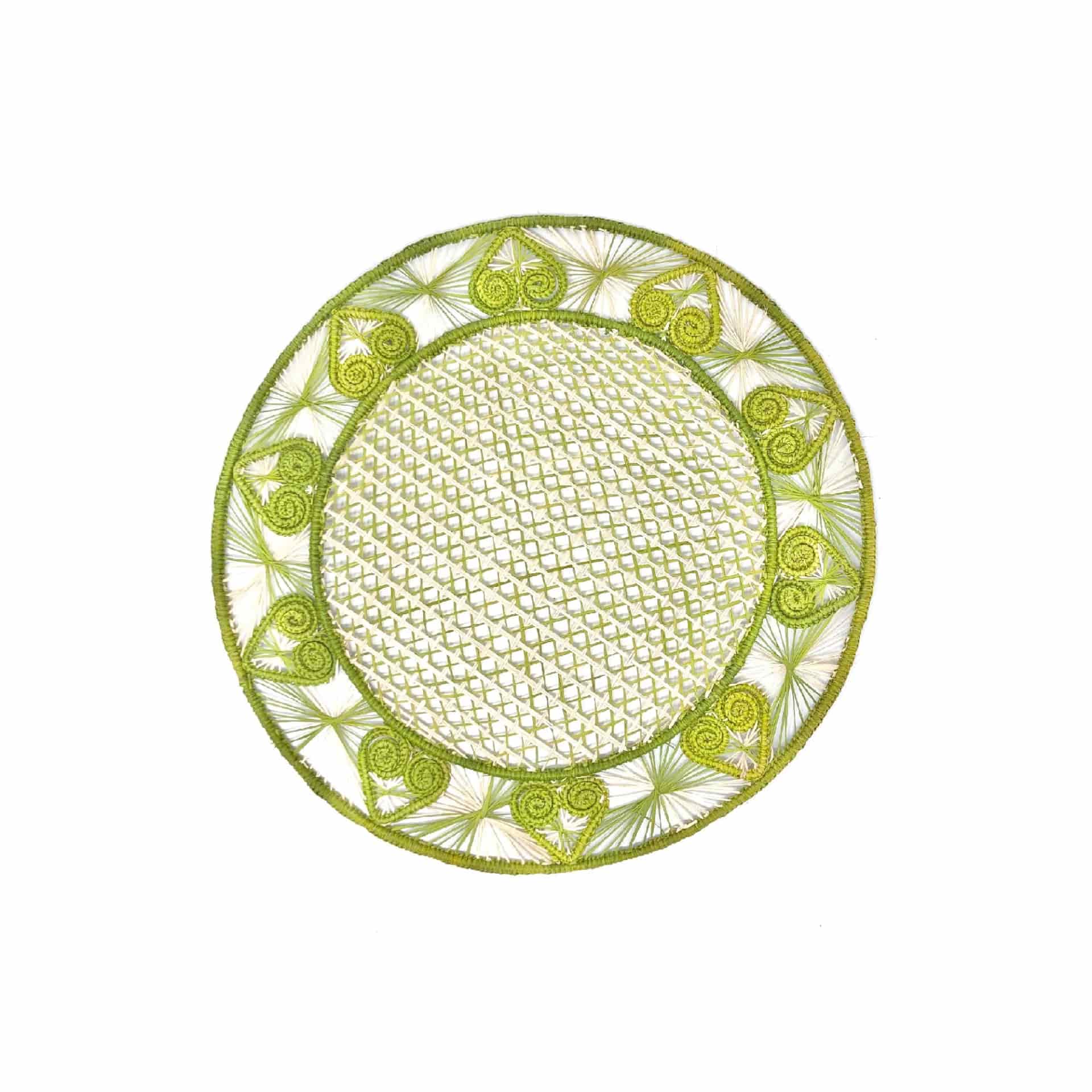 Juego de individuales - Corazones de Iraca - Verde - miniatura 3