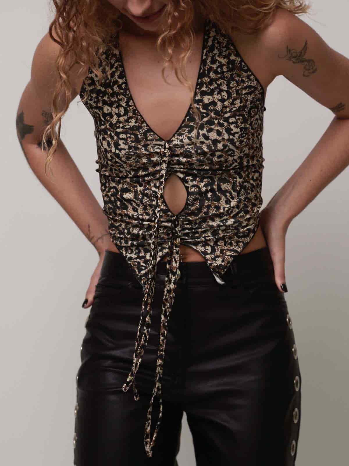 Ramone Top in Dusty Leopard - miniatura 2