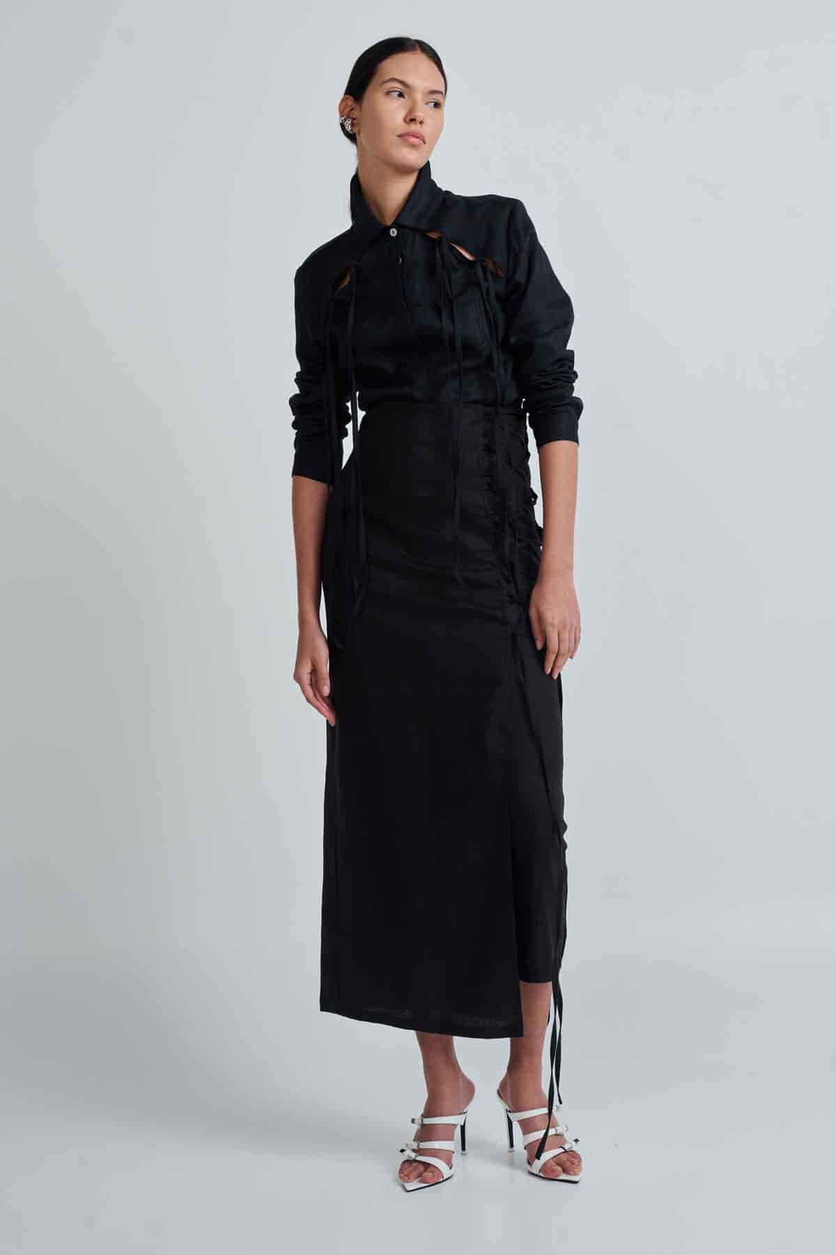 OLINDA SKIRT BLACK - miniatura 1