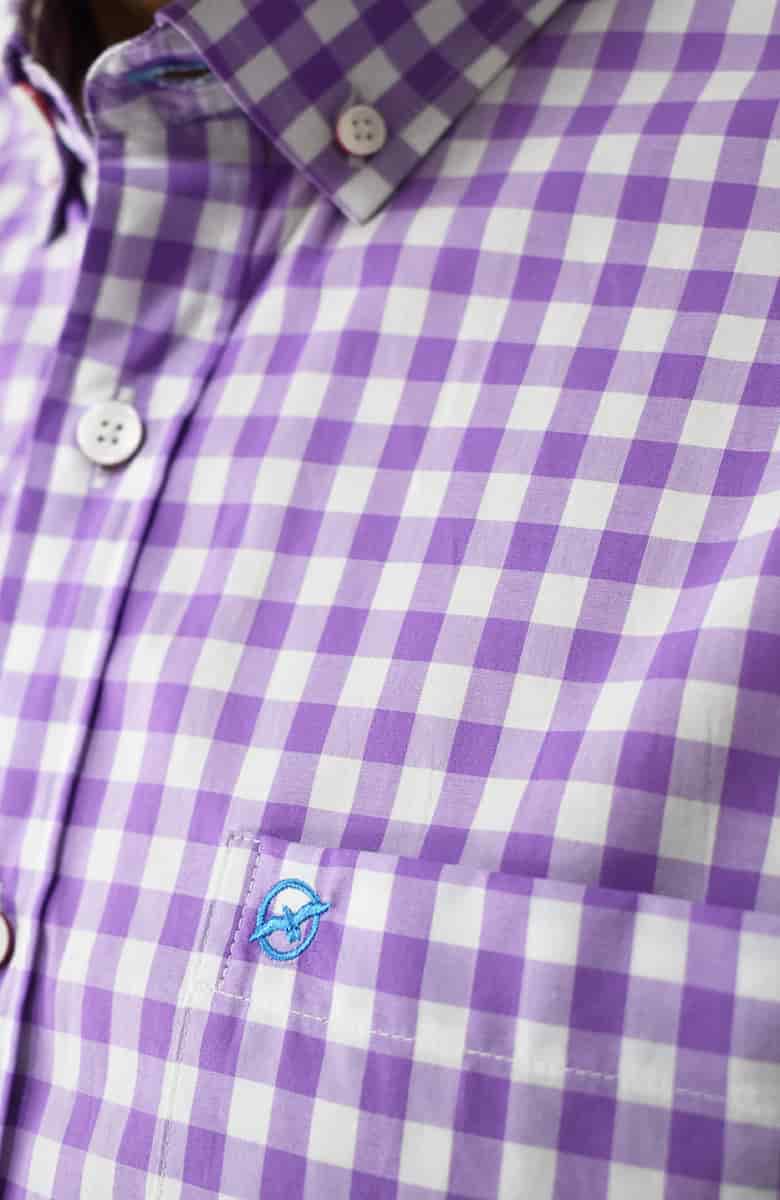 Camisa Manga Larga a cuadros Morada Para Hombre - miniatura 3