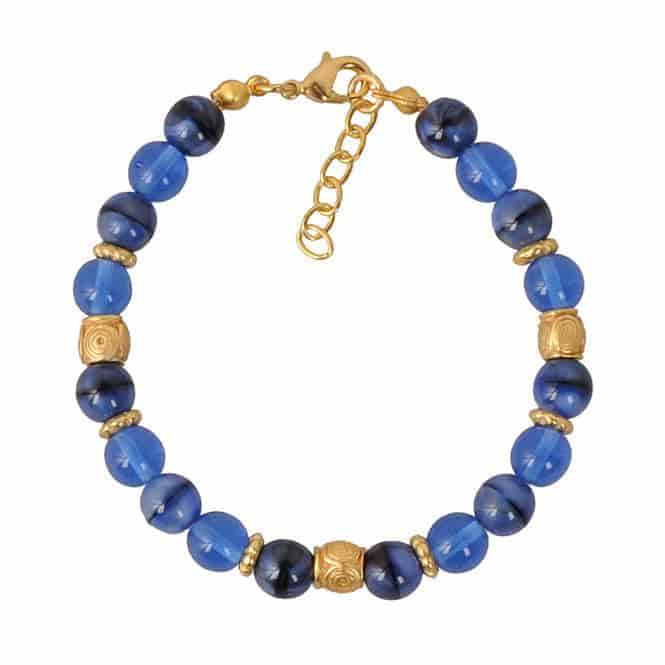 Pulsera Cristal Checo Azul 8mm - miniatura 1