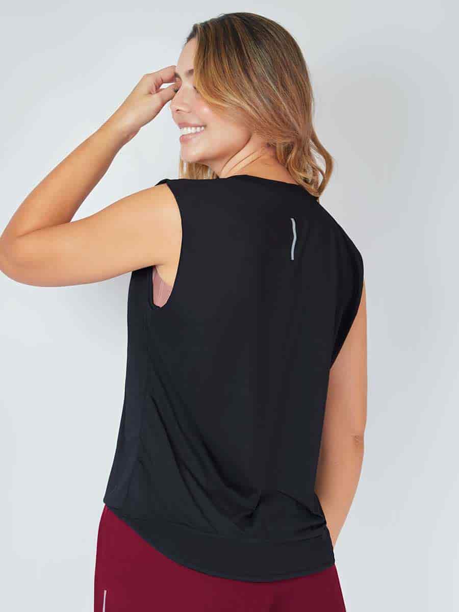 Camiseta Deportiva Silueta Amplia Negro - miniatura 2