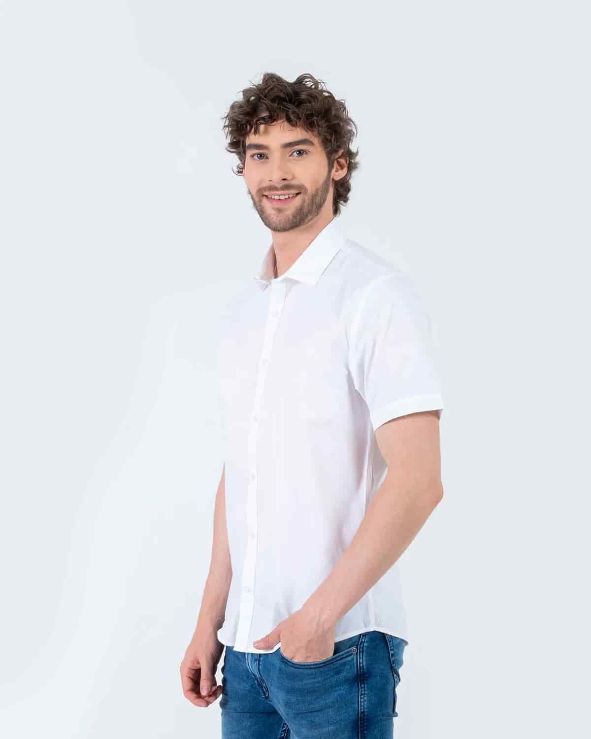 Camisa blanca manga corta para hombre - miniatura 62