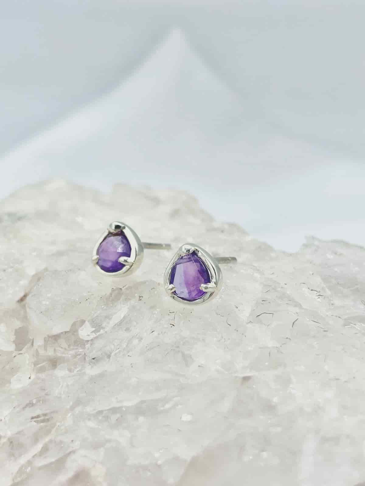 Aretes Amatista gotas mini - miniatura 1