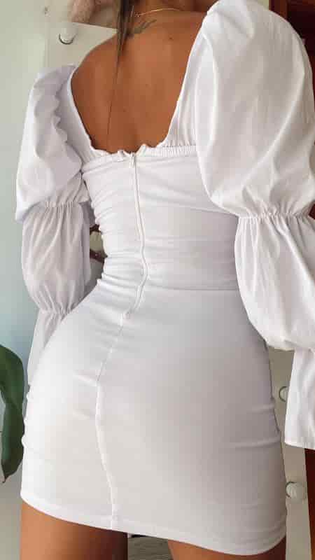 VESTIDO BLANCO MANGAS - miniatura 2