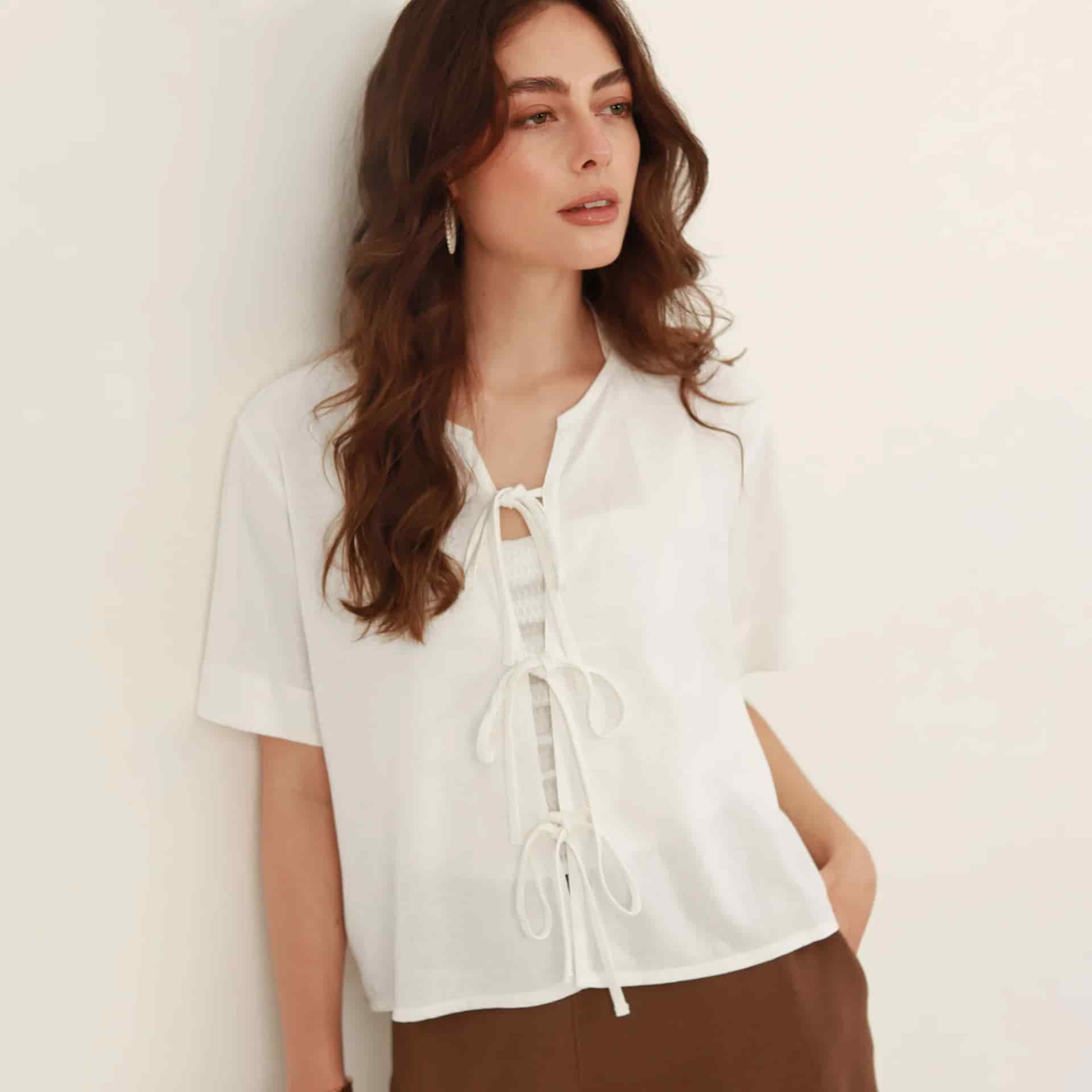 Blusa Escote Redondo  Manga Corta - miniatura 1