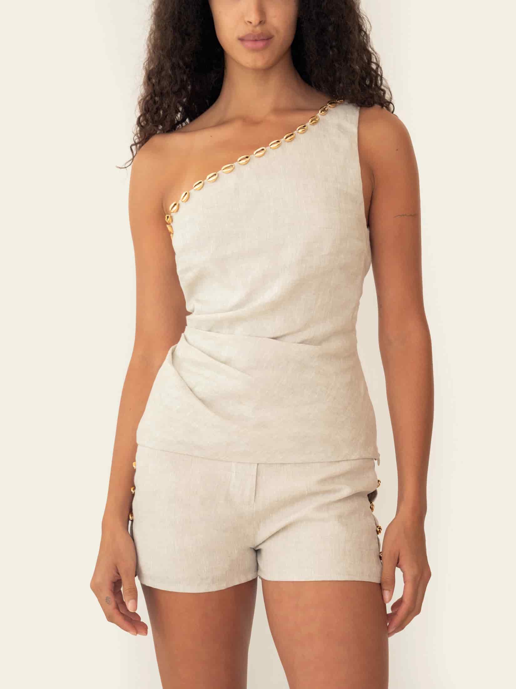 EDA SHORT BEIGE MELANGE - miniatura 2