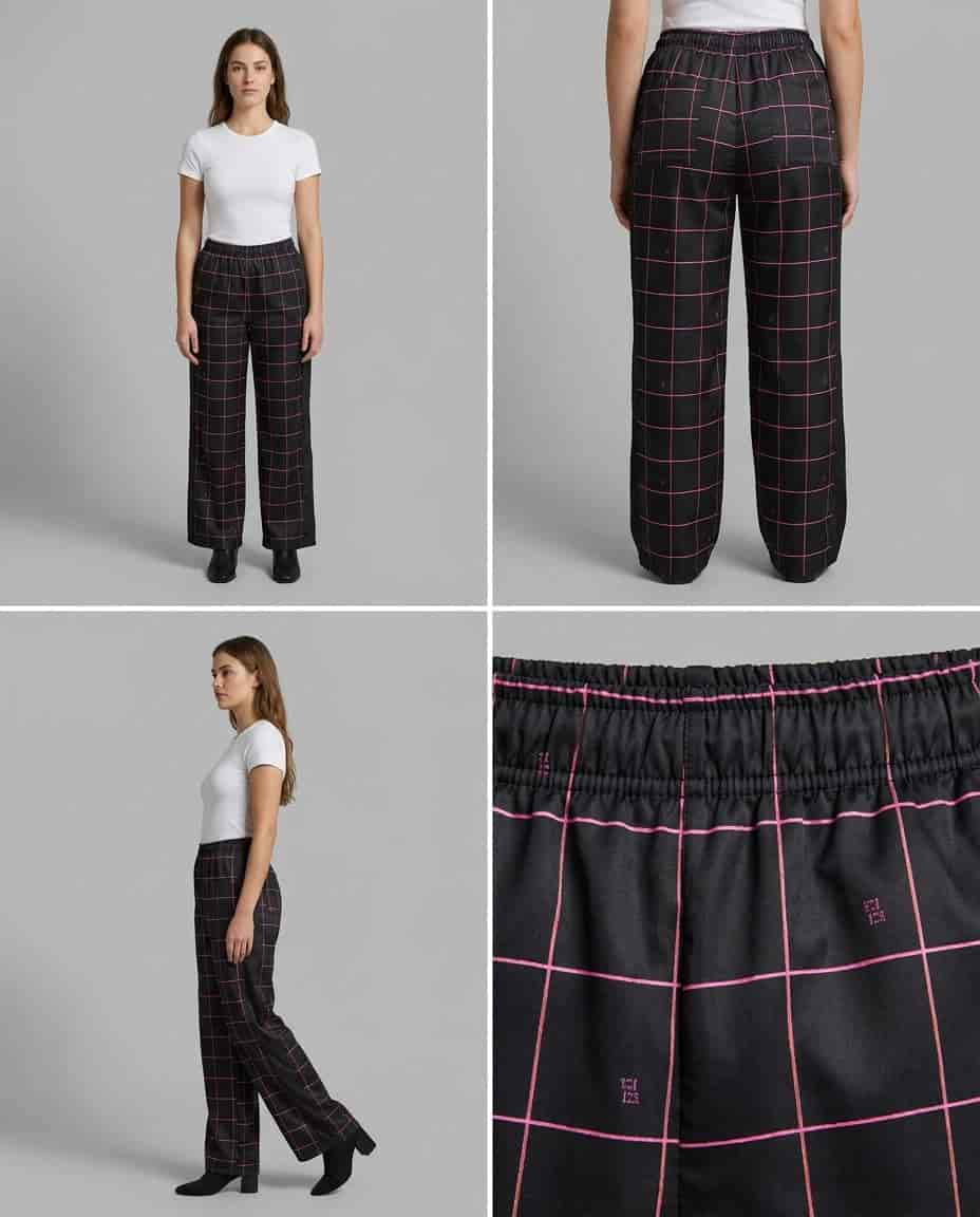 Pantalón Negro Cuadricula - miniatura 5