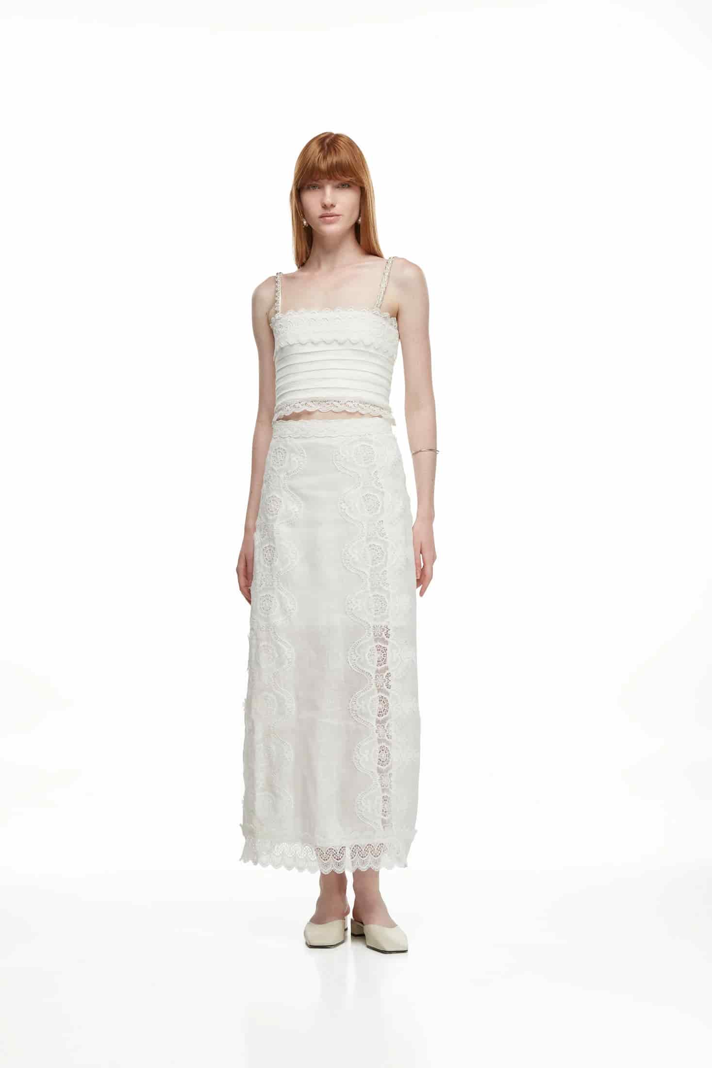 LIRIO MAXI SKIRT WHITE - miniatura 3
