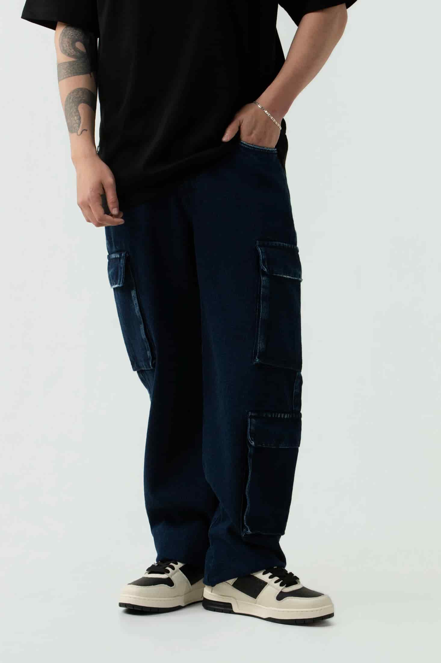 JEAN CARGO COLOR AZUL OSCURO - miniatura 2