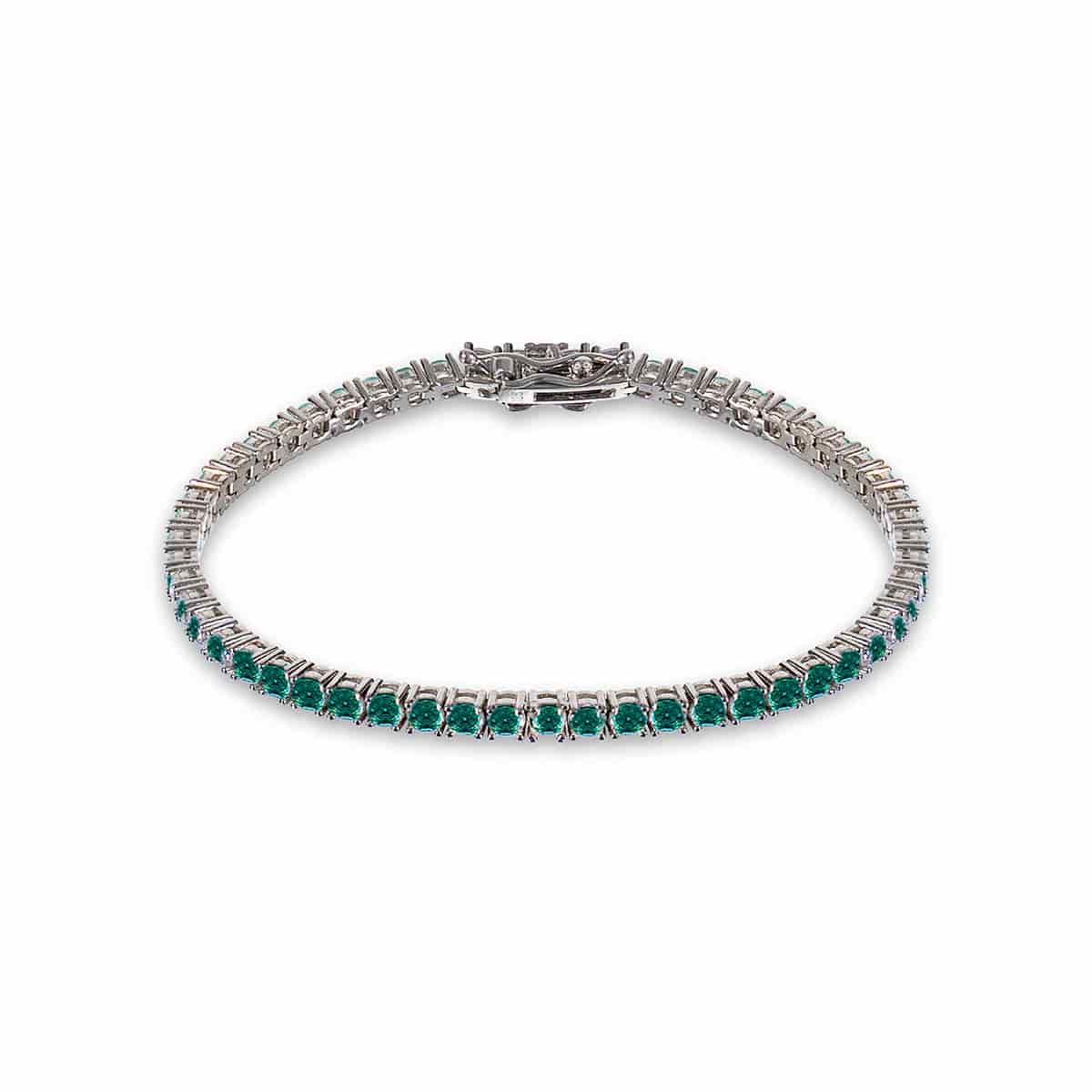 THE TRACE BRACELET | PULSERA EN PLATA LEY 925 Y ESMERALDAS - miniatura 1