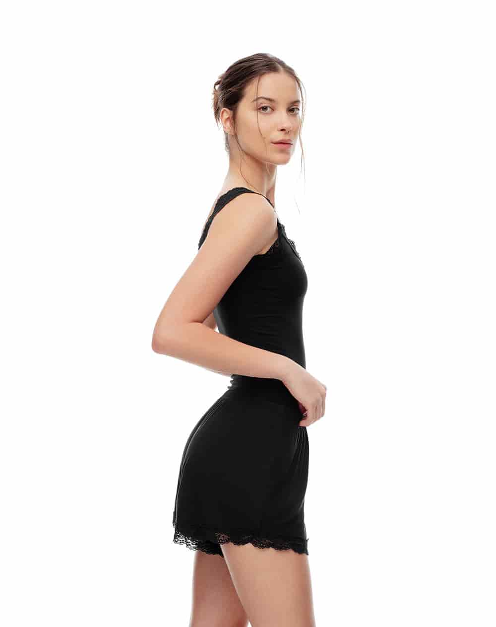 Short de pijama negro mujer - miniatura 4