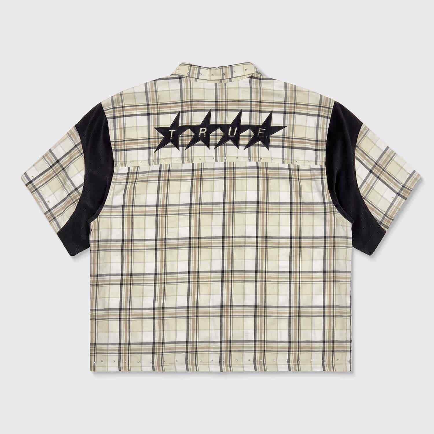 Plaid Button-Up Jersey - Cream - miniatura 4