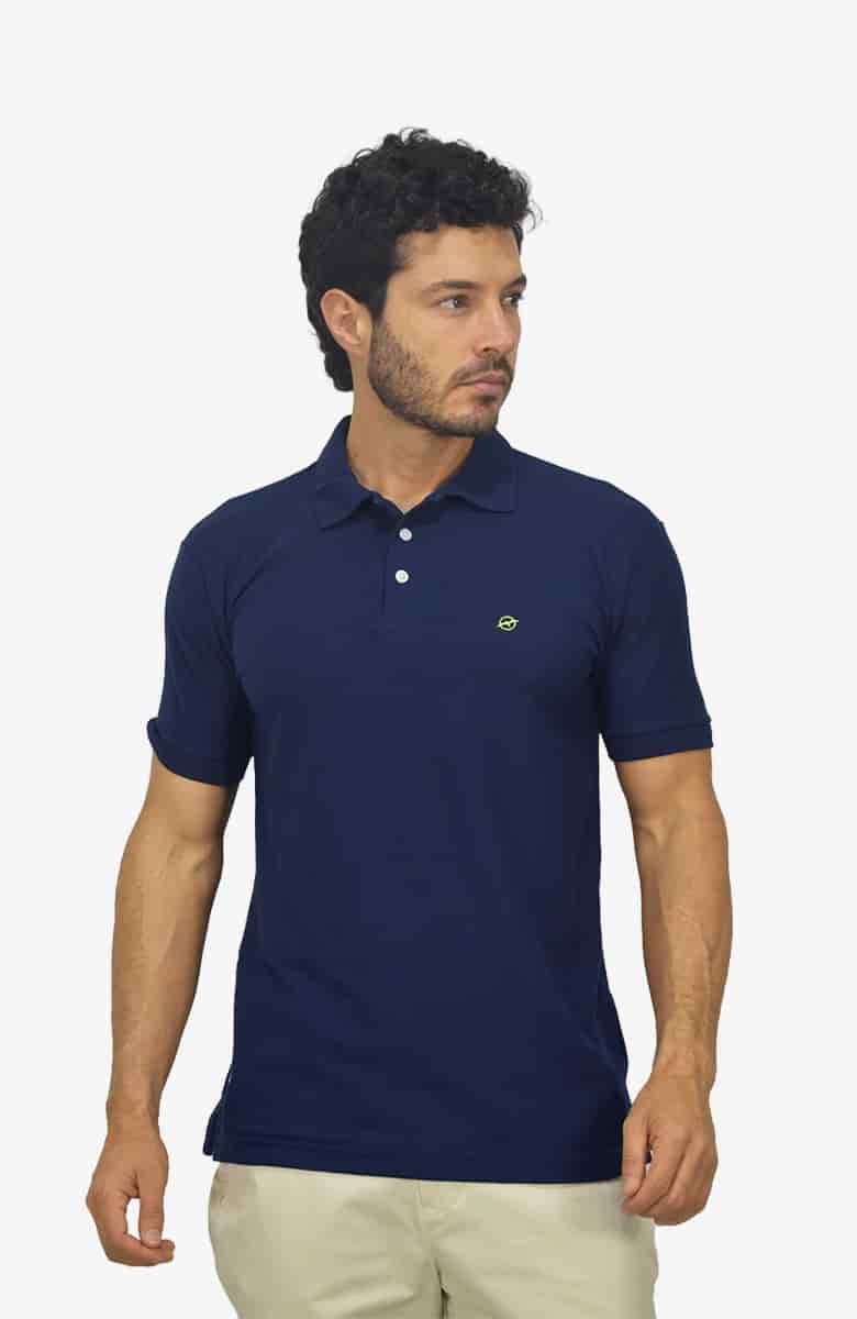 Camiseta Polo Azul Oscuro Para Hombre - miniatura 1