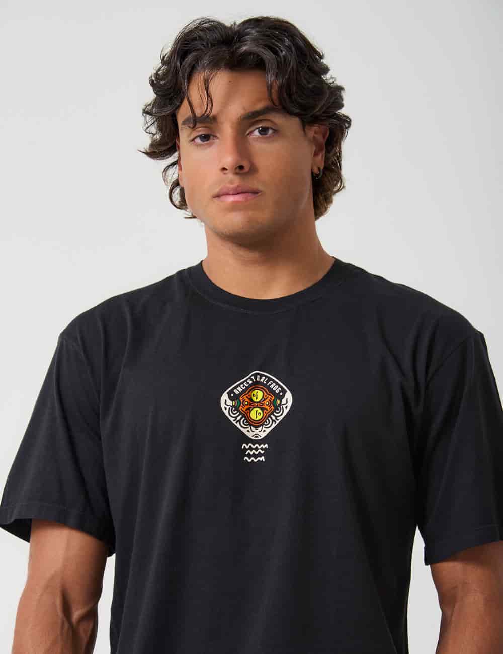Camiseta Oversize Ancestral Frog negro Hombre - miniatura 3