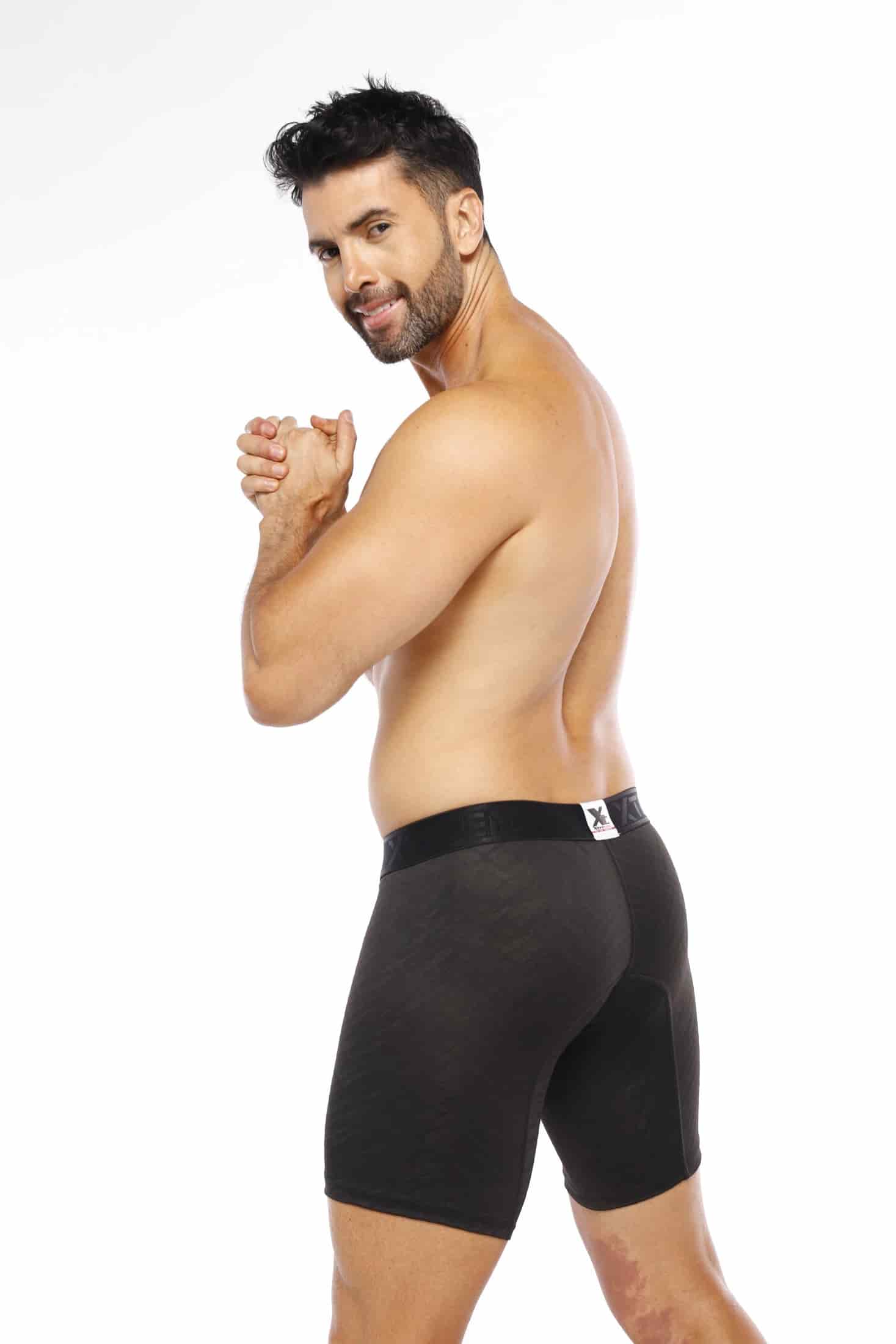 BOXER CLASICO LARGO MICROFIBRA JACQUARD GEMA NEGRO - miniatura 2