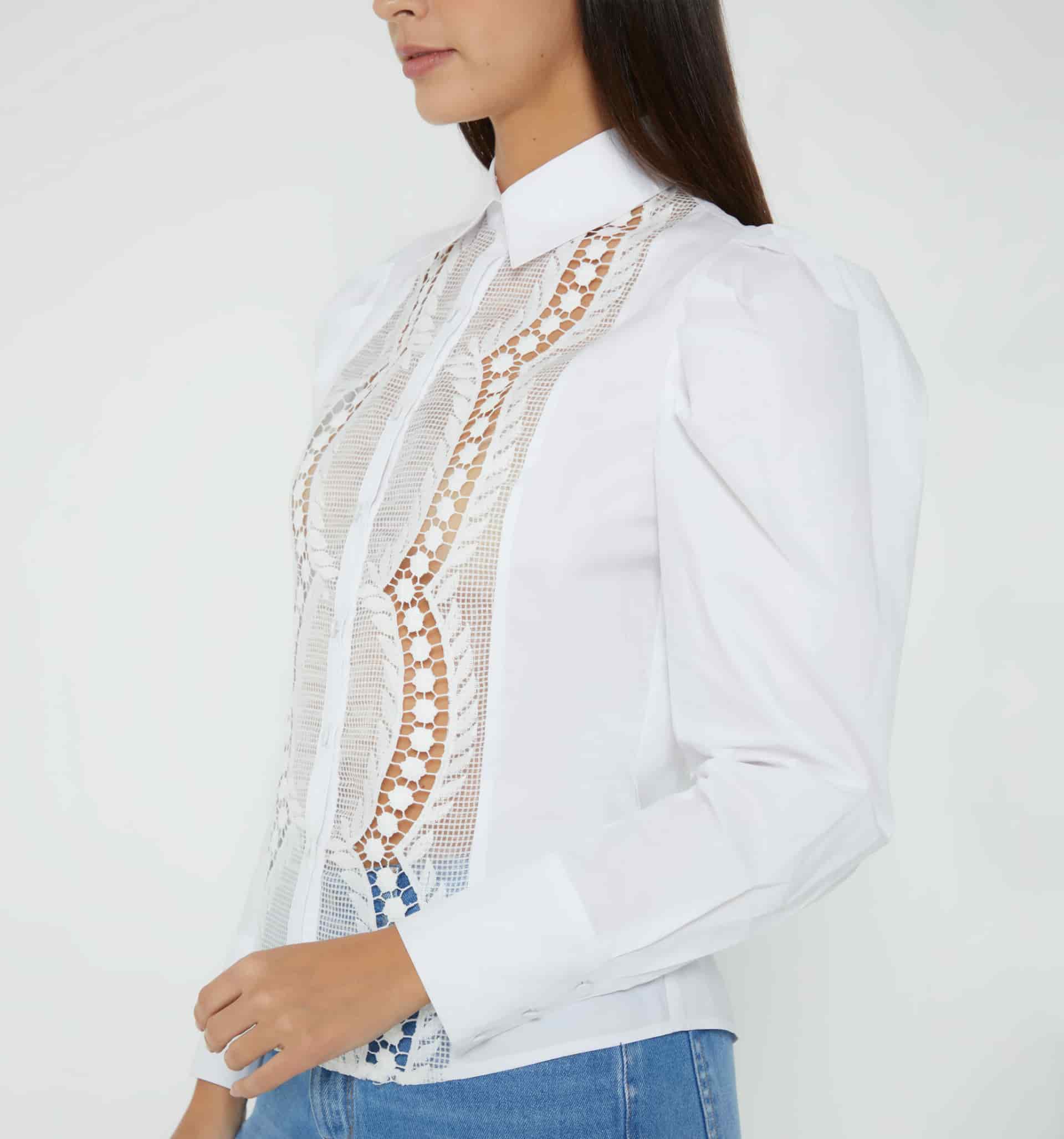 Camisa manga larga con encaje frontal - miniatura 3
