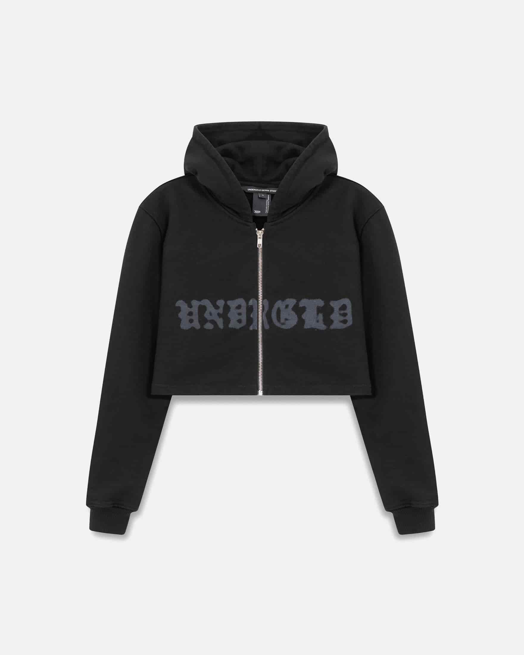 W 94' UNDRGLD Zip Up Slim Fit Hoodie Black - miniatura 1