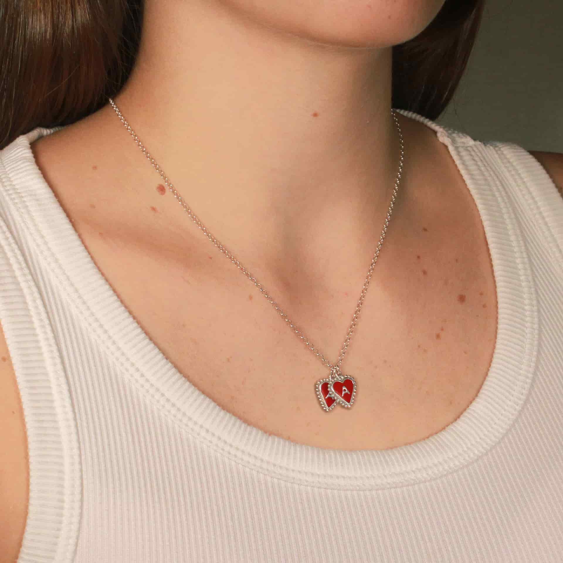 PreOrder Cadena 2 Letras Heart Plata - miniatura 2