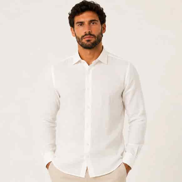 CAMISA ML 55% LINO 45%ALGODON HOMBRE - miniatura 4