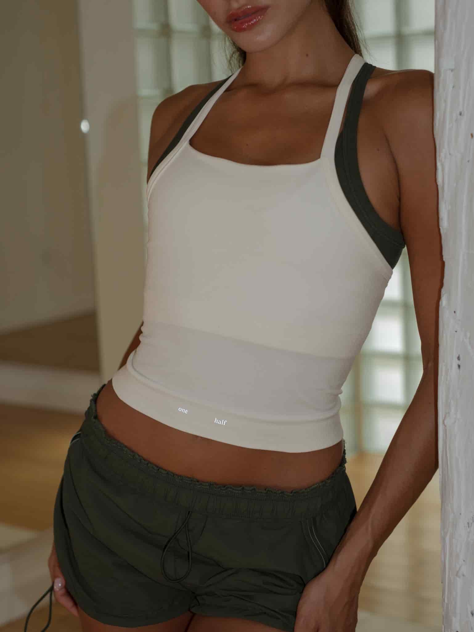 BOX SEAMLESS TANK TOP - IVORY - miniatura 1