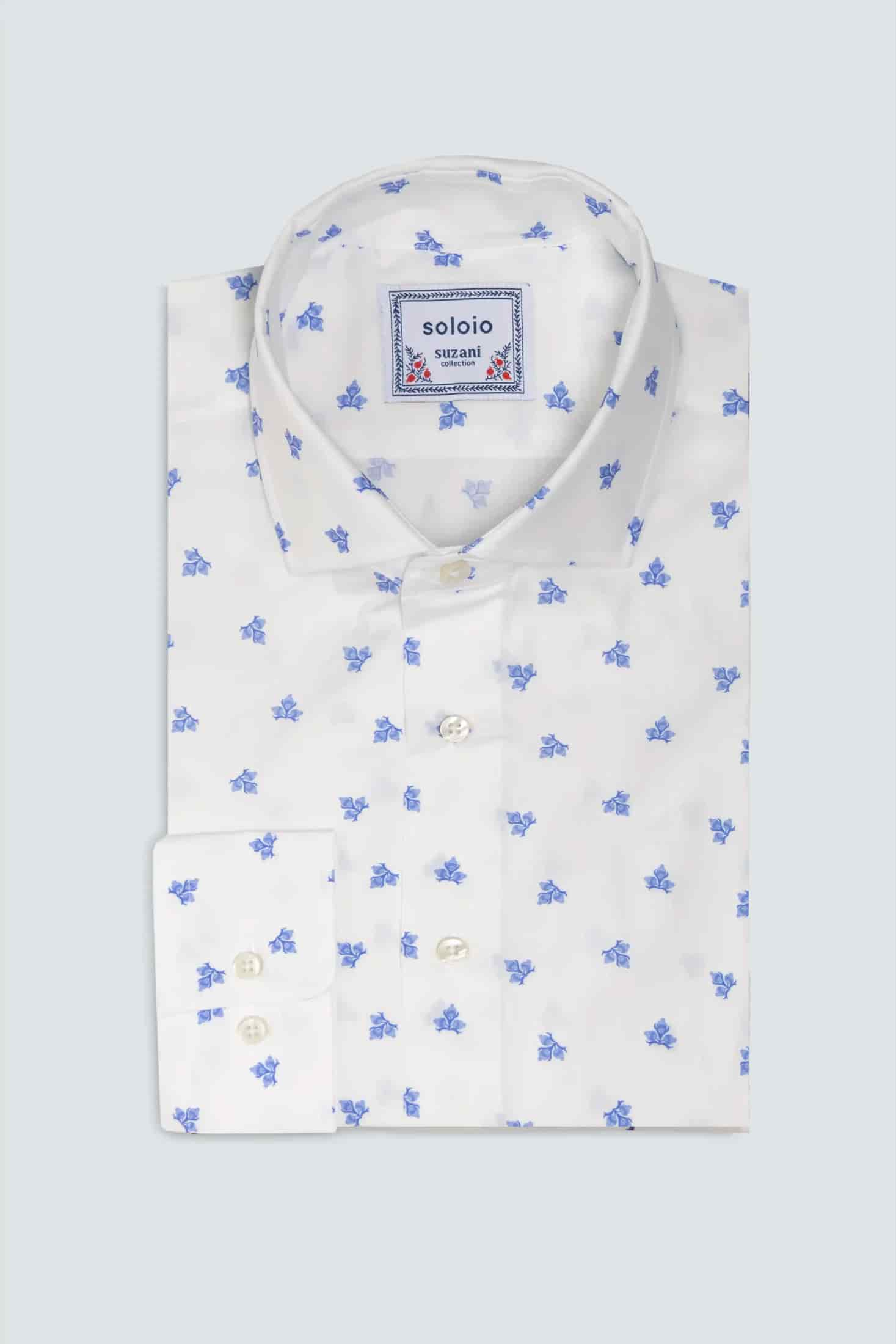 Men's cotton shirt white pomagranate - miniatura 3