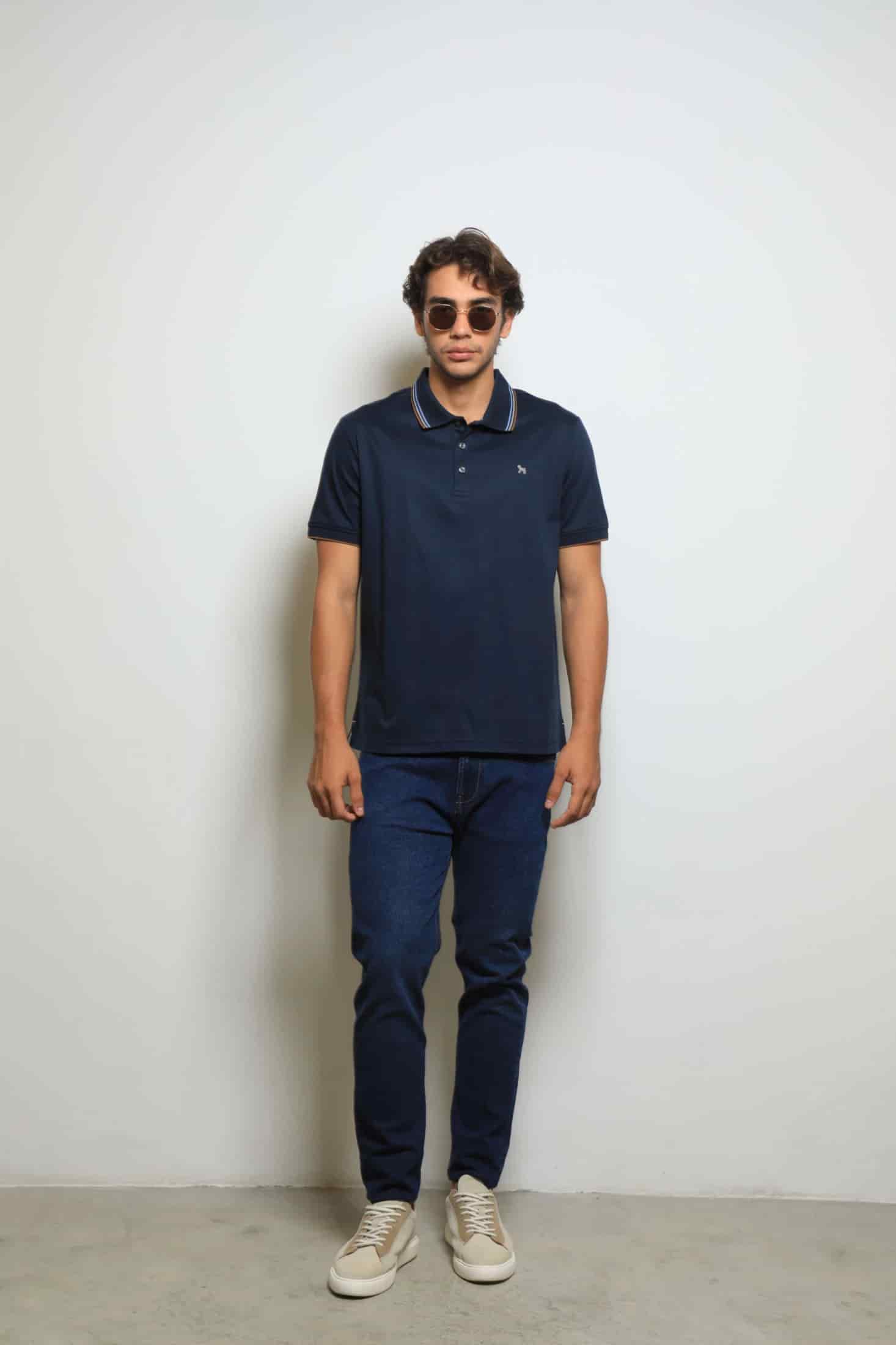 Polo Fashion Navy/Café (Mercerizada) - miniatura 1