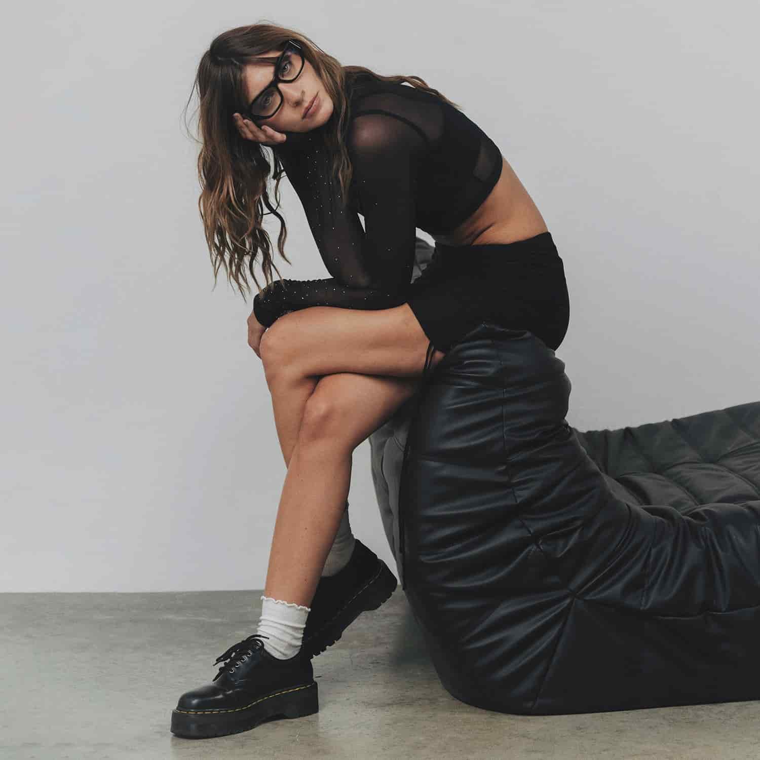 Mesh Mini Skirt - Black - miniatura 3