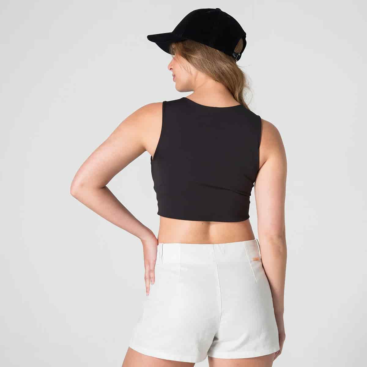 Blusa Crop Top Slim Manga Sisa Nova - miniatura 4