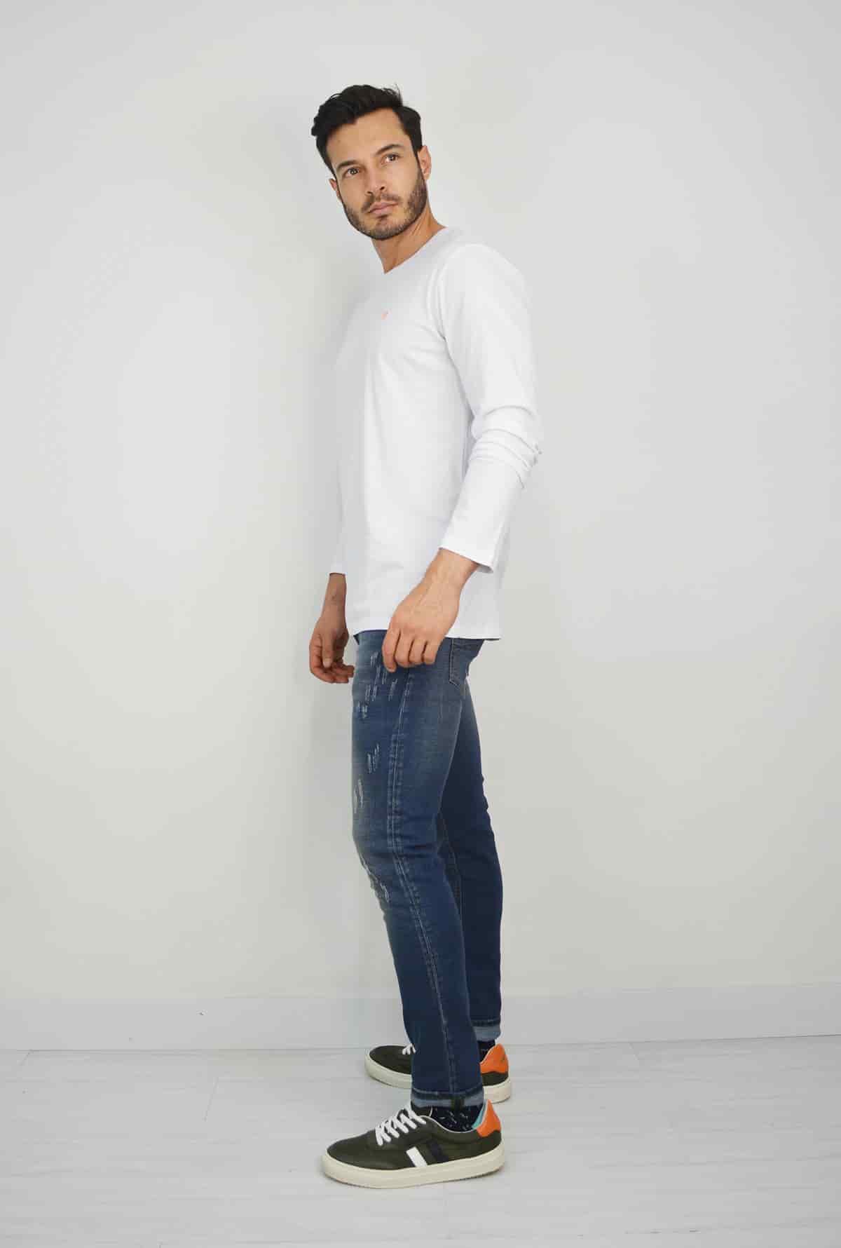 Camibuso Blanco Para Hombre TS3030 - miniatura 4