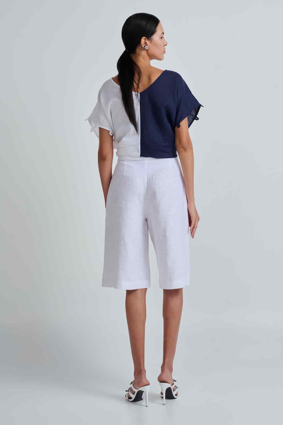 EMI TOP WHITE/NAVY/NATURAL - miniatura 3