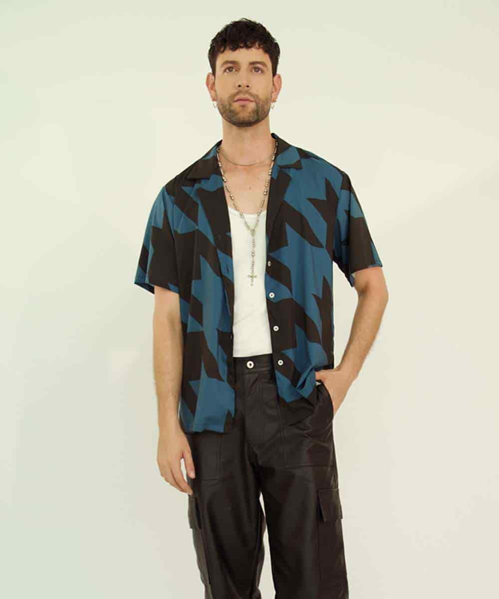 Camp Shirt in Midnight Houndstooth - miniatura 1