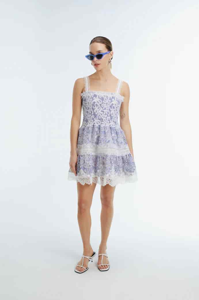 AERIN MINI DRESS BLUE - miniatura 3