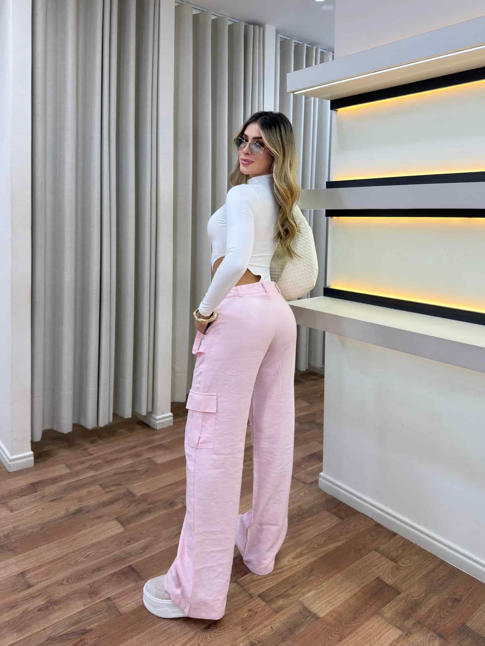 PANTALON CARGO ALICIA ROSADO - miniatura 2