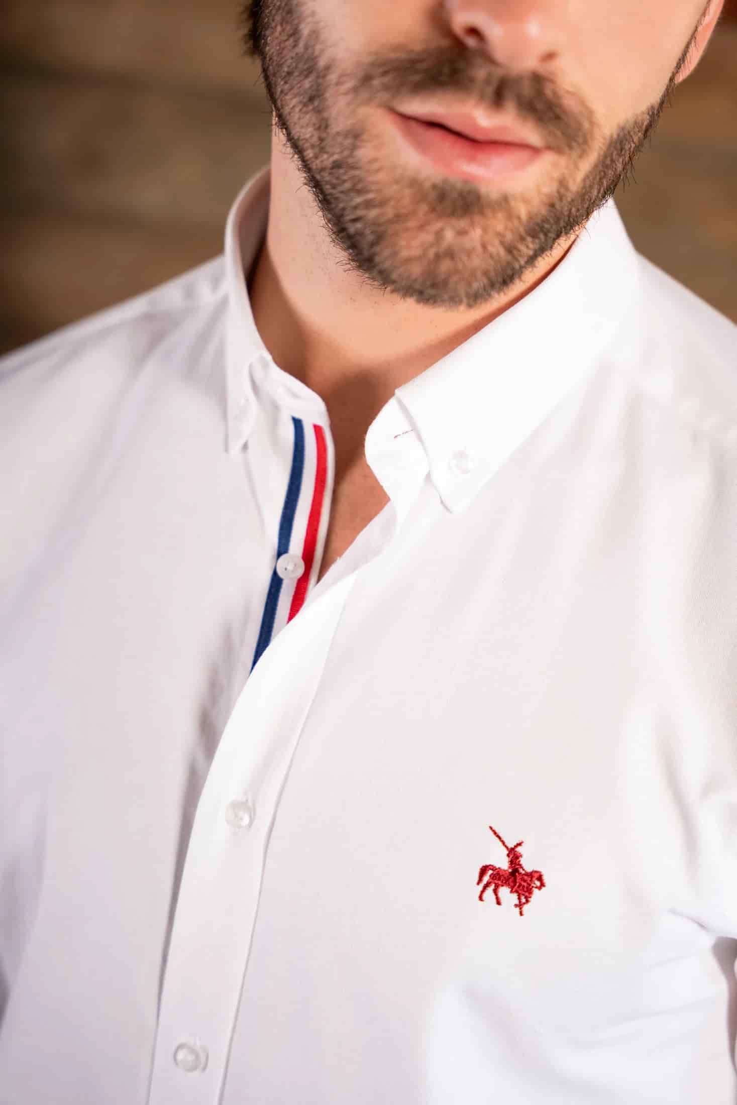 Camisa France Algodón Hombre Blanca - miniatura 2