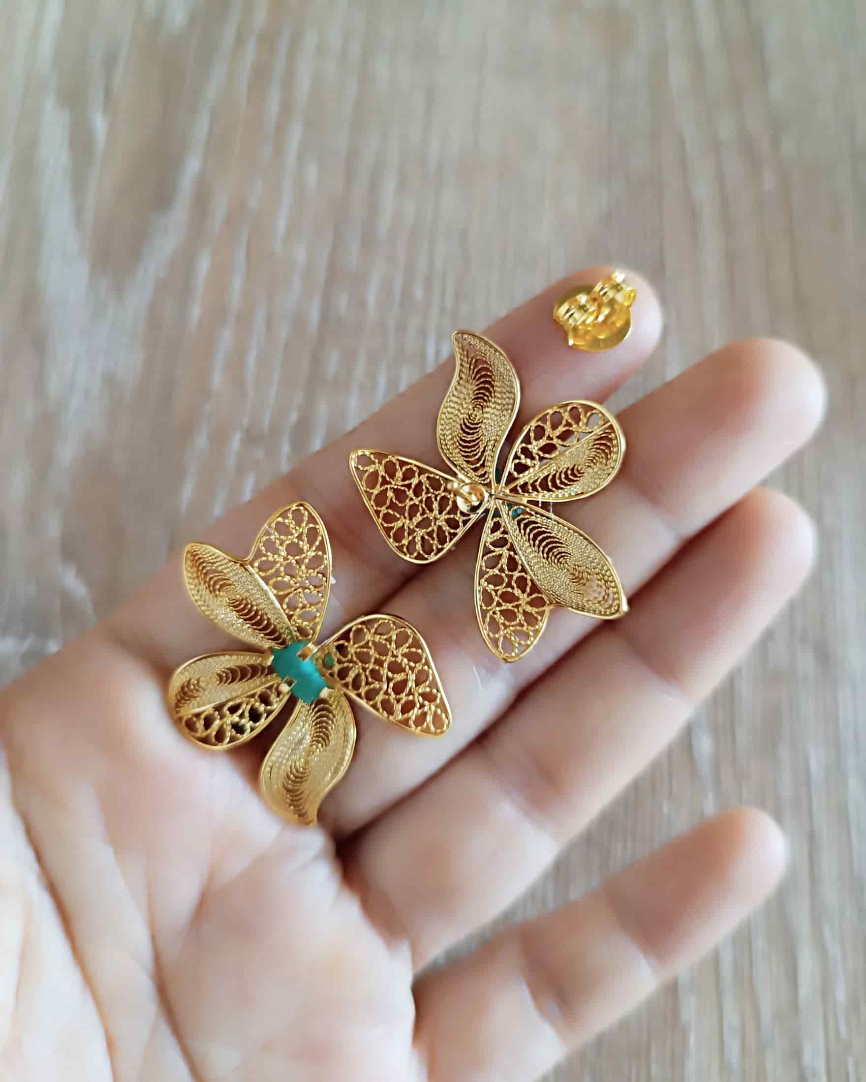 Aretes filigrana topo Dinastia - miniatura 5