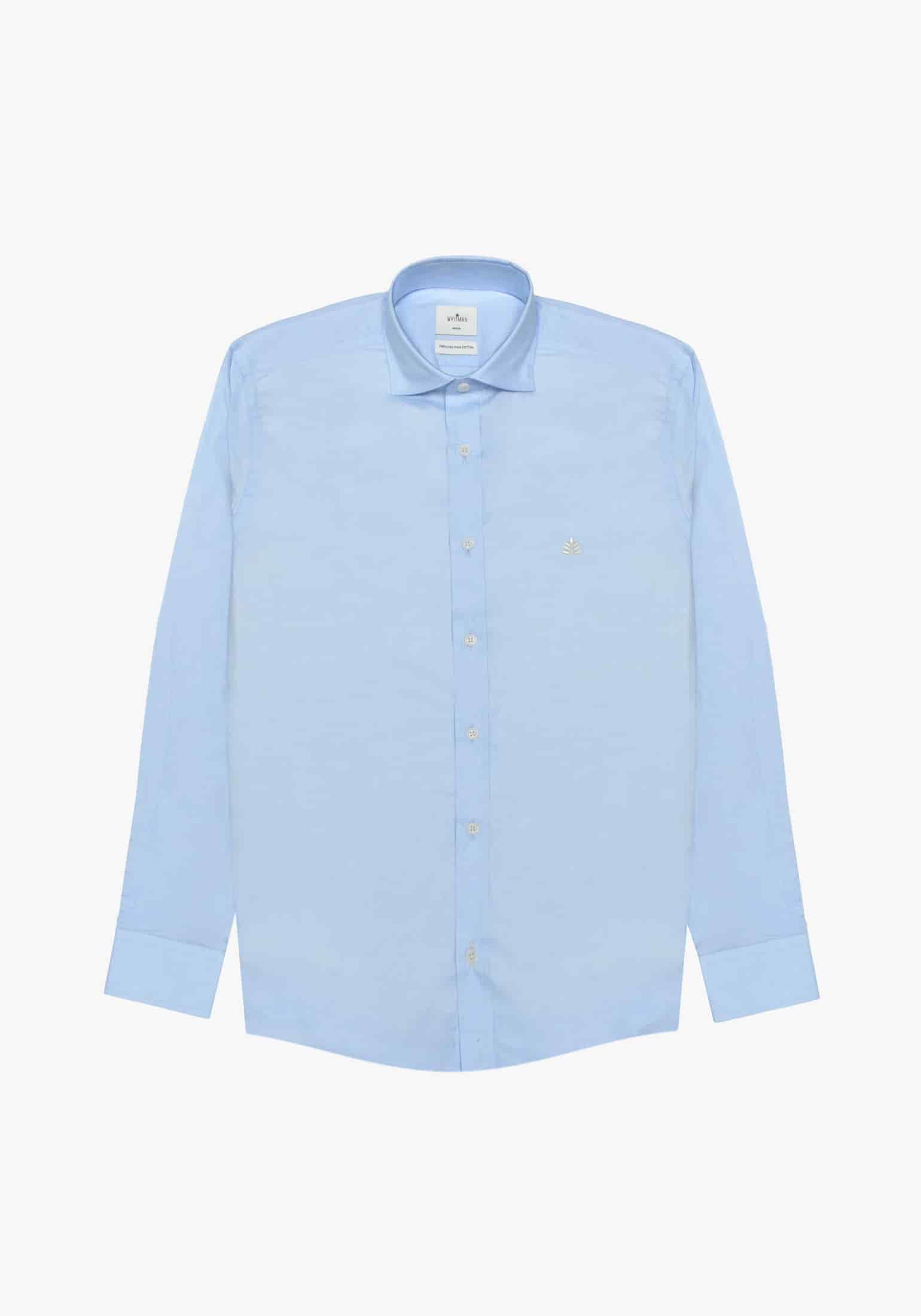 Camisa Azul Celeste Cuello Francés L-Mar - miniatura 1