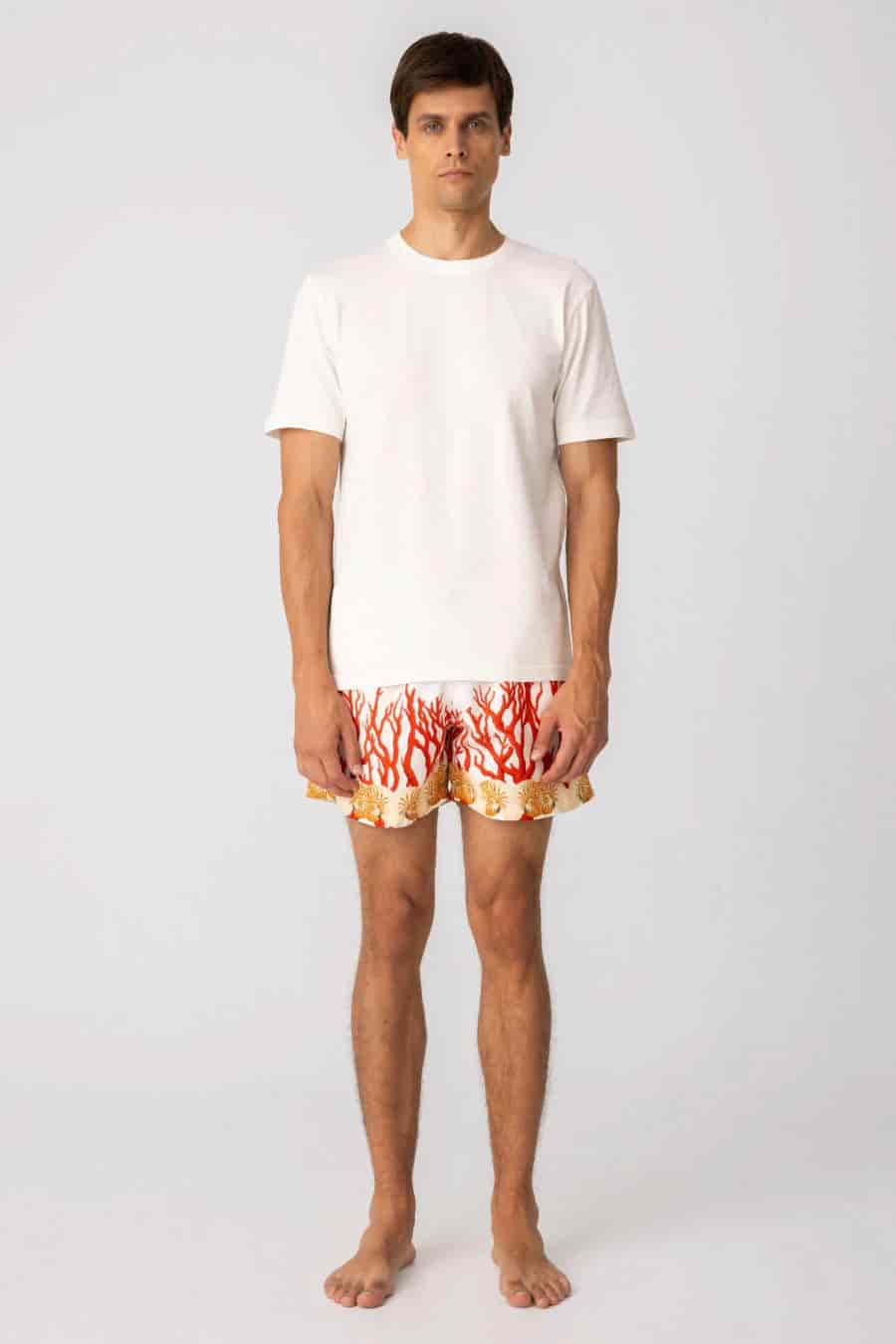 Men's cotton t-shirt white aronnax - miniatura 1