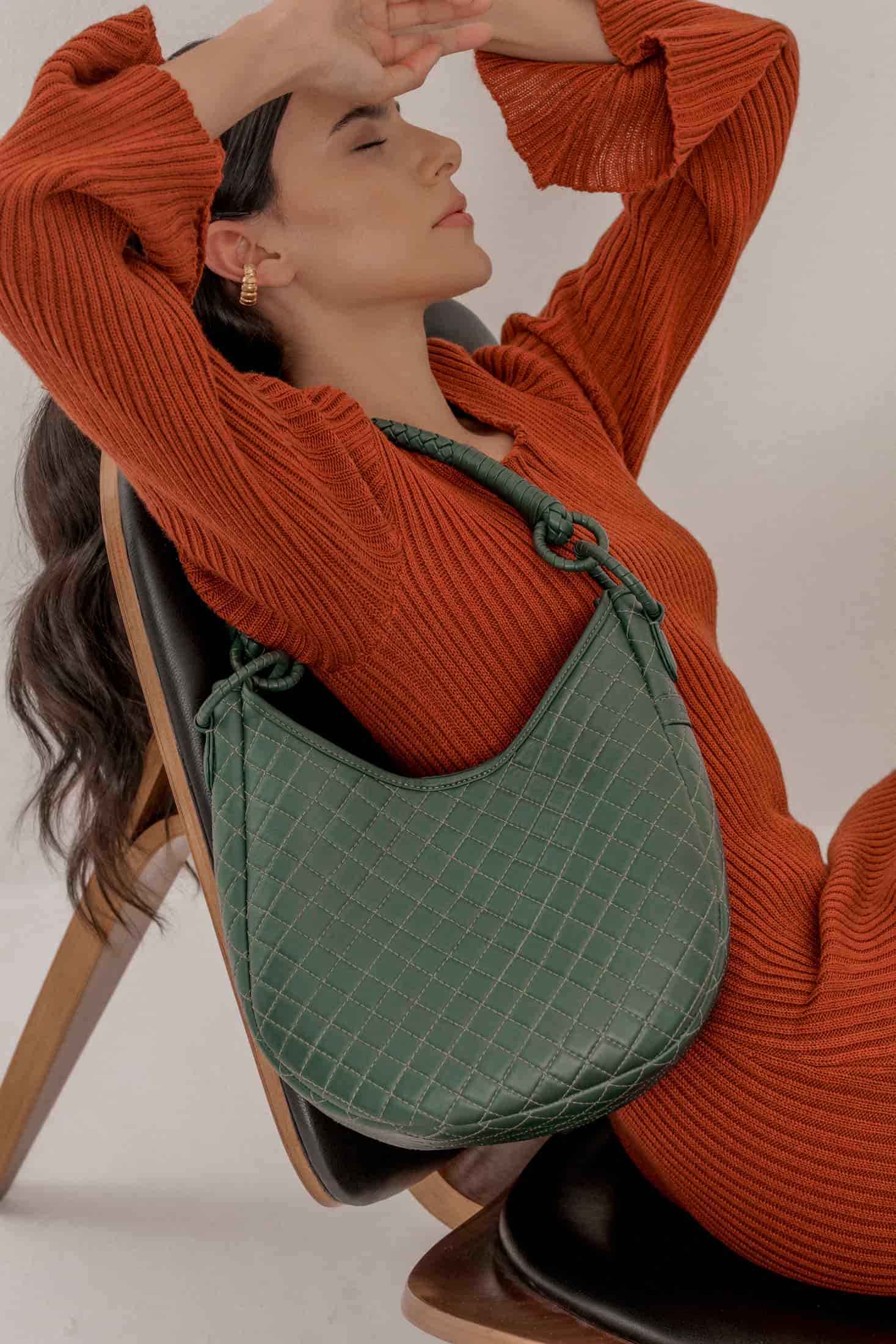 Saddle Shoulder Bag, Green - miniatura 2