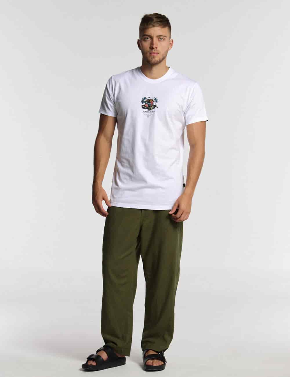 Camiseta regular fit  Simple life blanca - miniatura 5