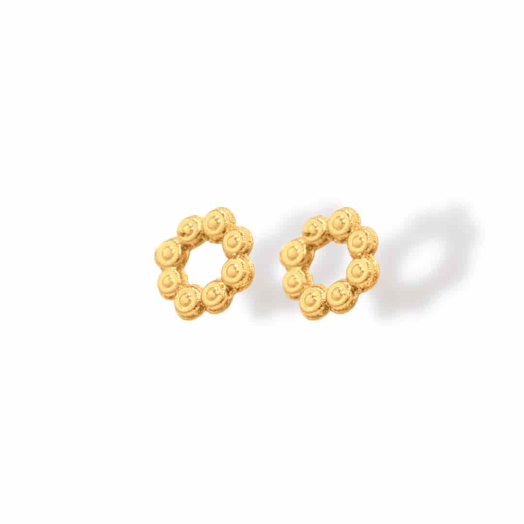 Aretes pequeños de coronas circulares - miniatura 2