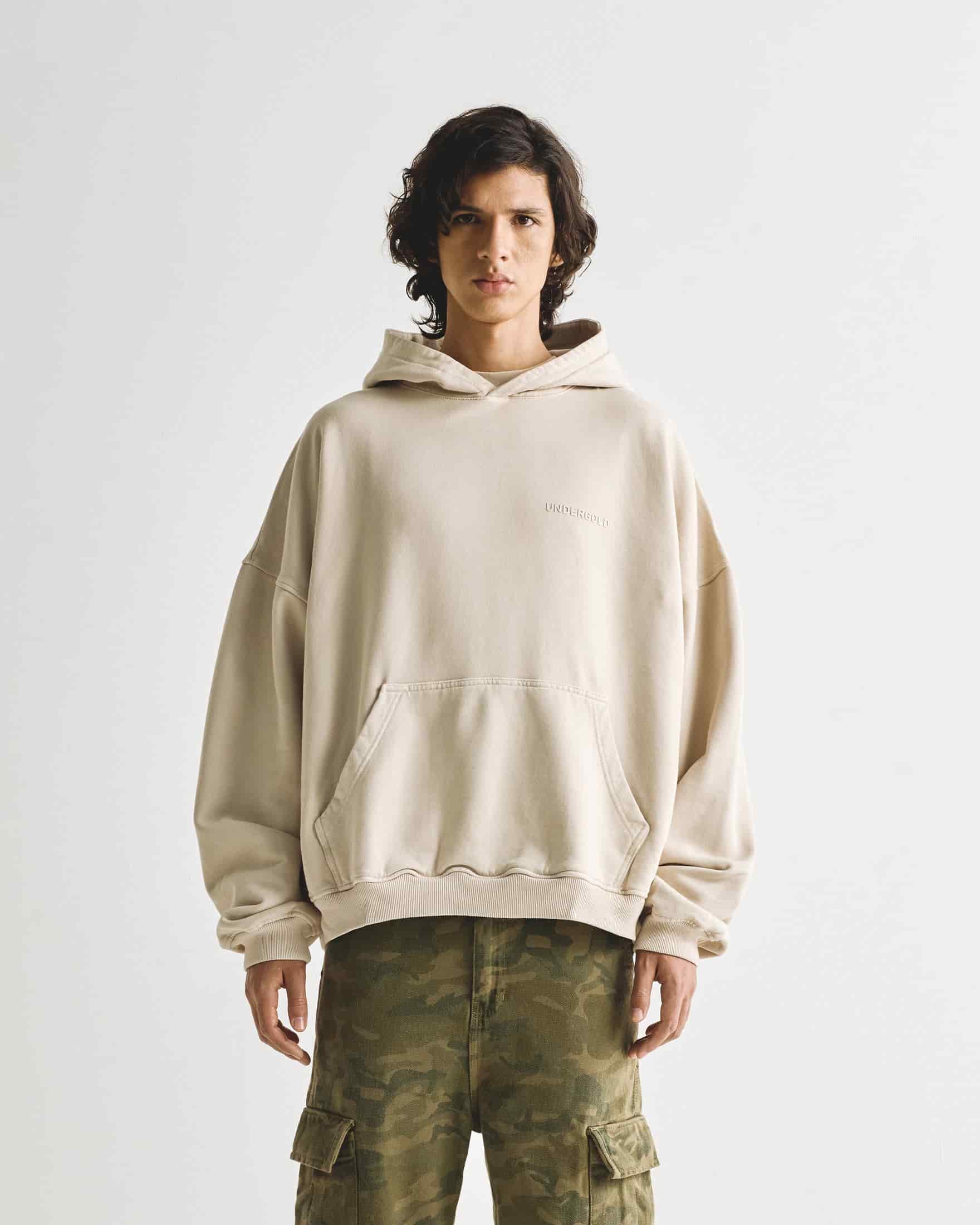 Line Logo Hoodie Cream - miniatura 2