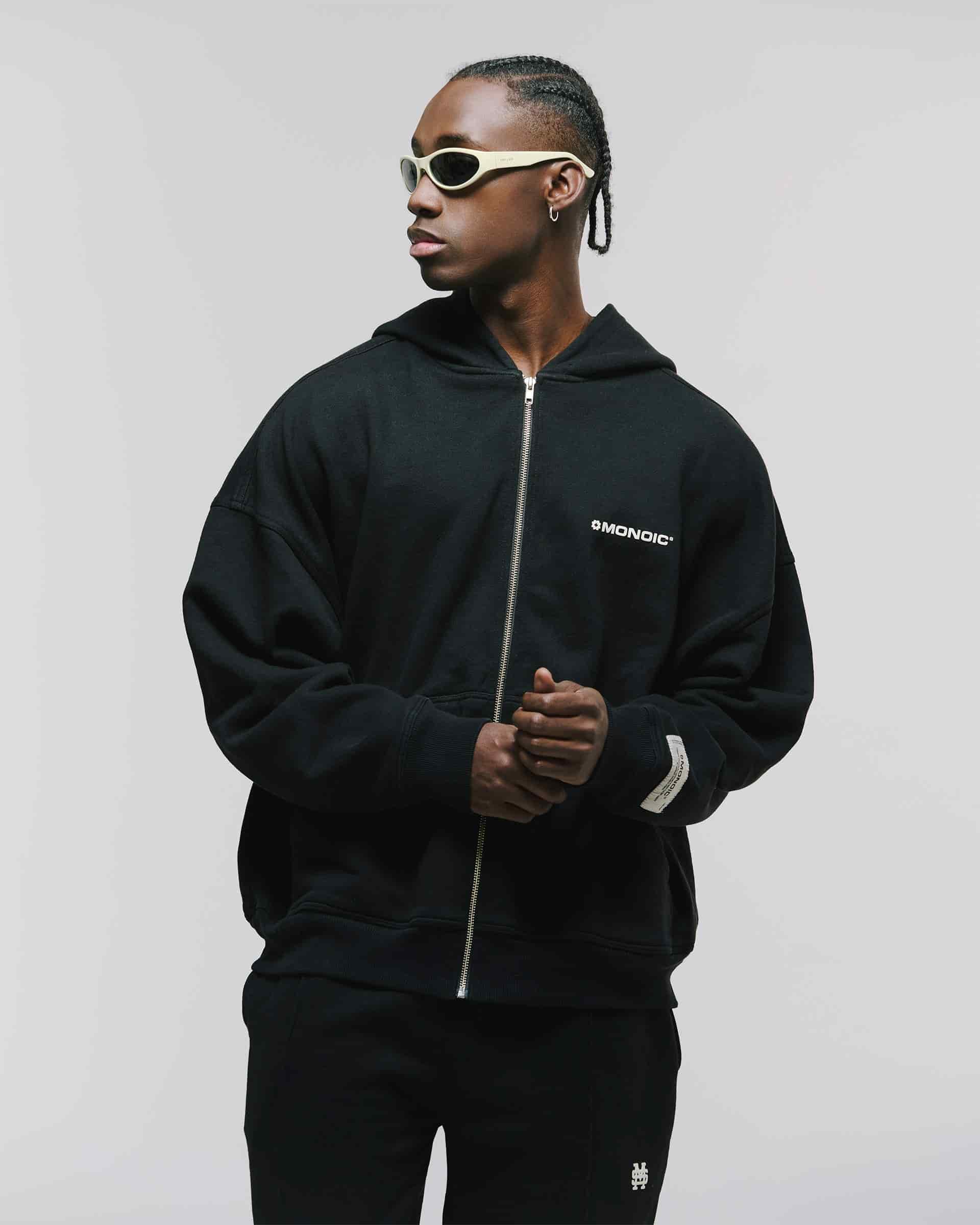 Zip Hoodie Oversized Básico V3 - Negro Oscuro - miniatura 2
