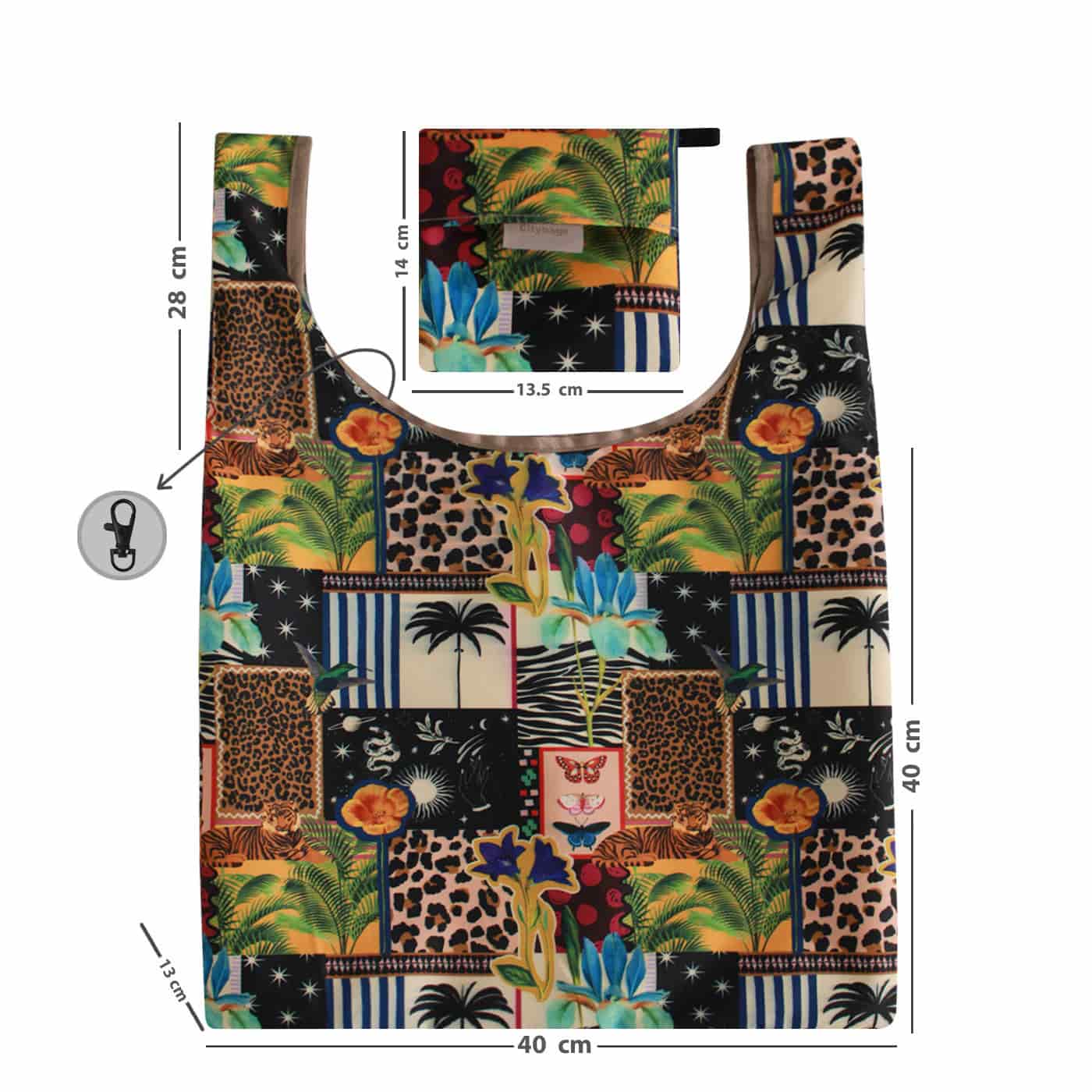 Bolsa Compras Tafeta Estampado Glam Citybags - miniatura 4