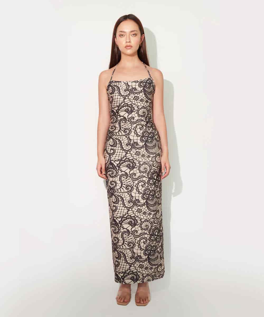 Maxi Dress in Faux Lace - miniatura 1