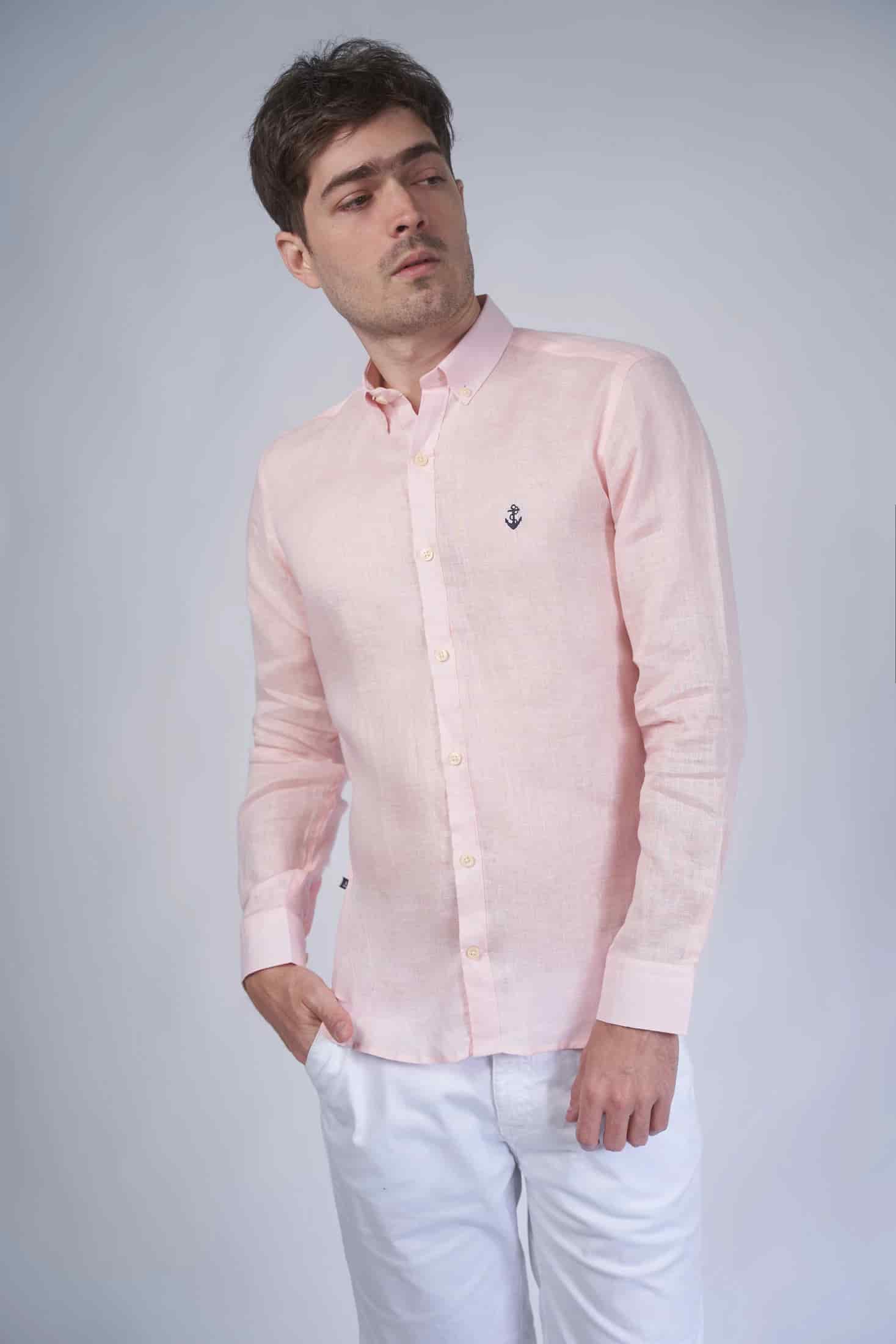 Camisa Lino Rosada - miniatura 1