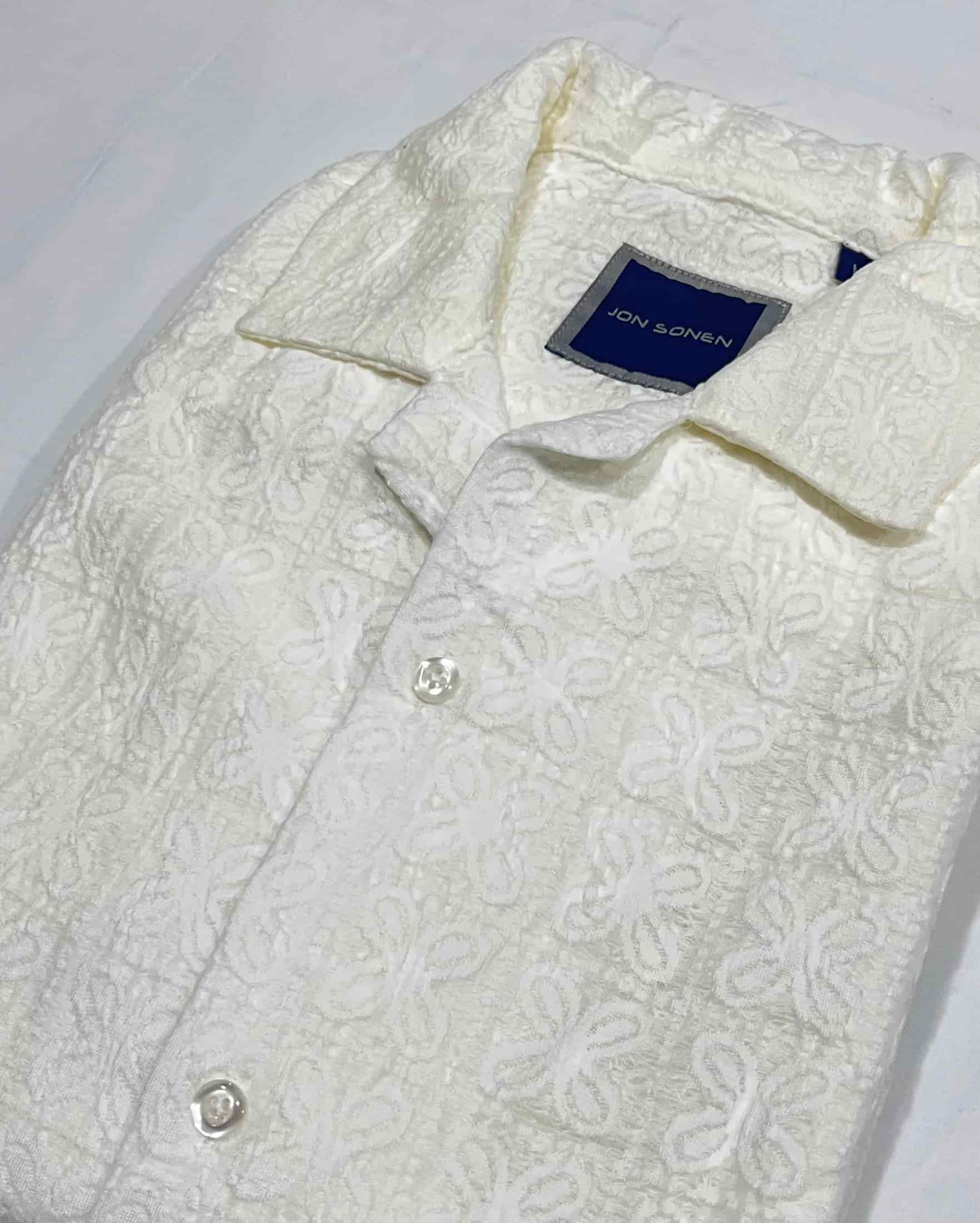 Camisa con textura manga corta para hombre Jon Sonen 027225016 - miniatura 3