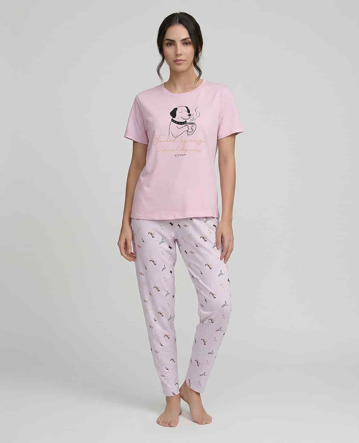 Pijama Pantalón Jogger con Camiseta Manga Corta para Mujer | St. Even - miniatura 1